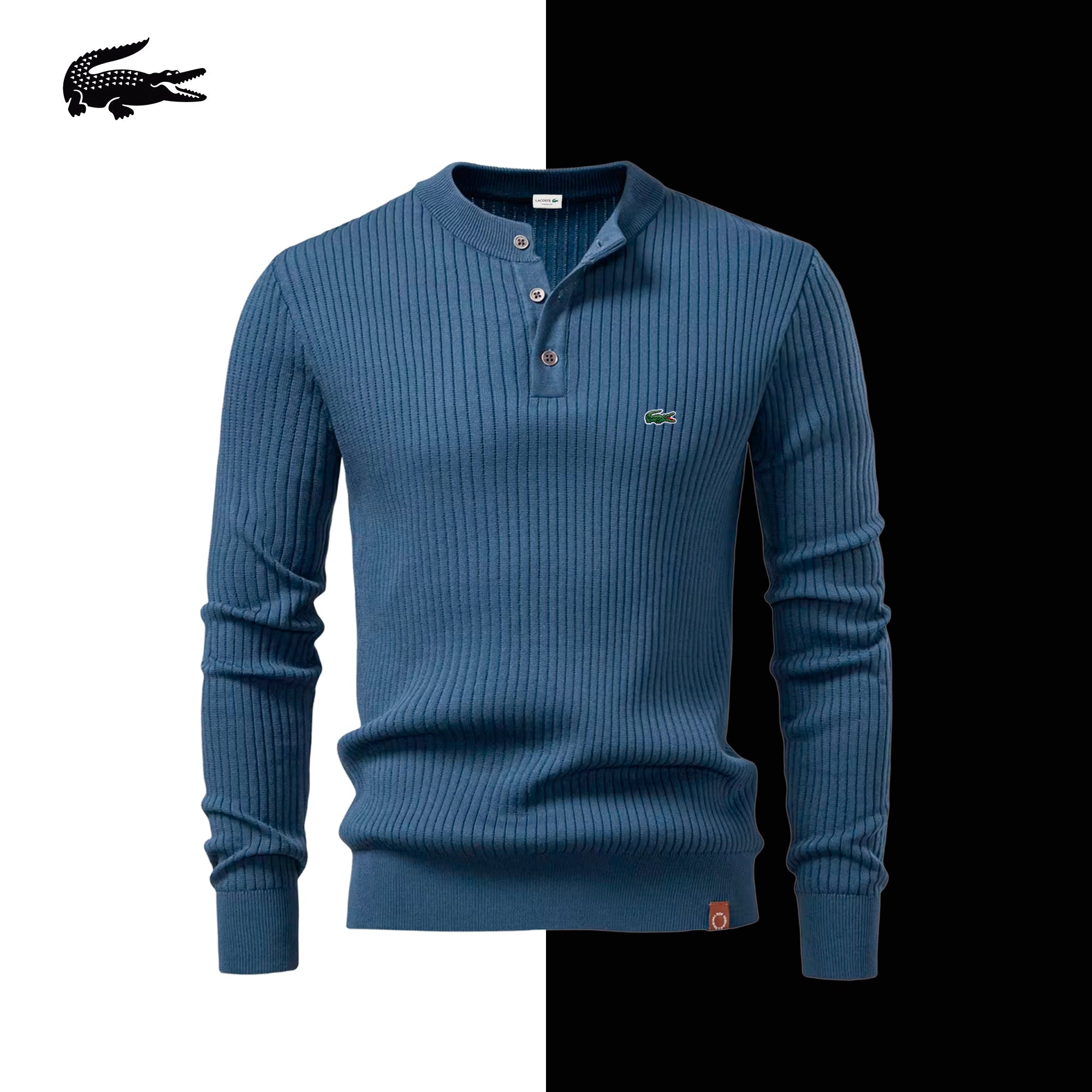 Henley en maille côtelée Windsor Lacoste
